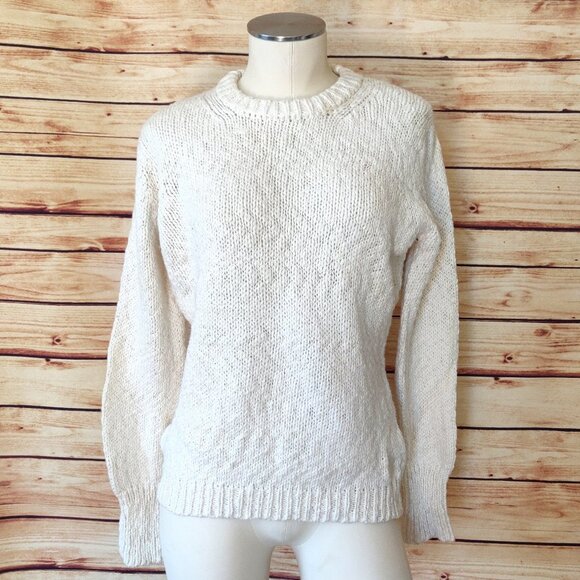 Cream Guideboat Co Deep River Cotton Crew Sweater - Picture 1 of 9